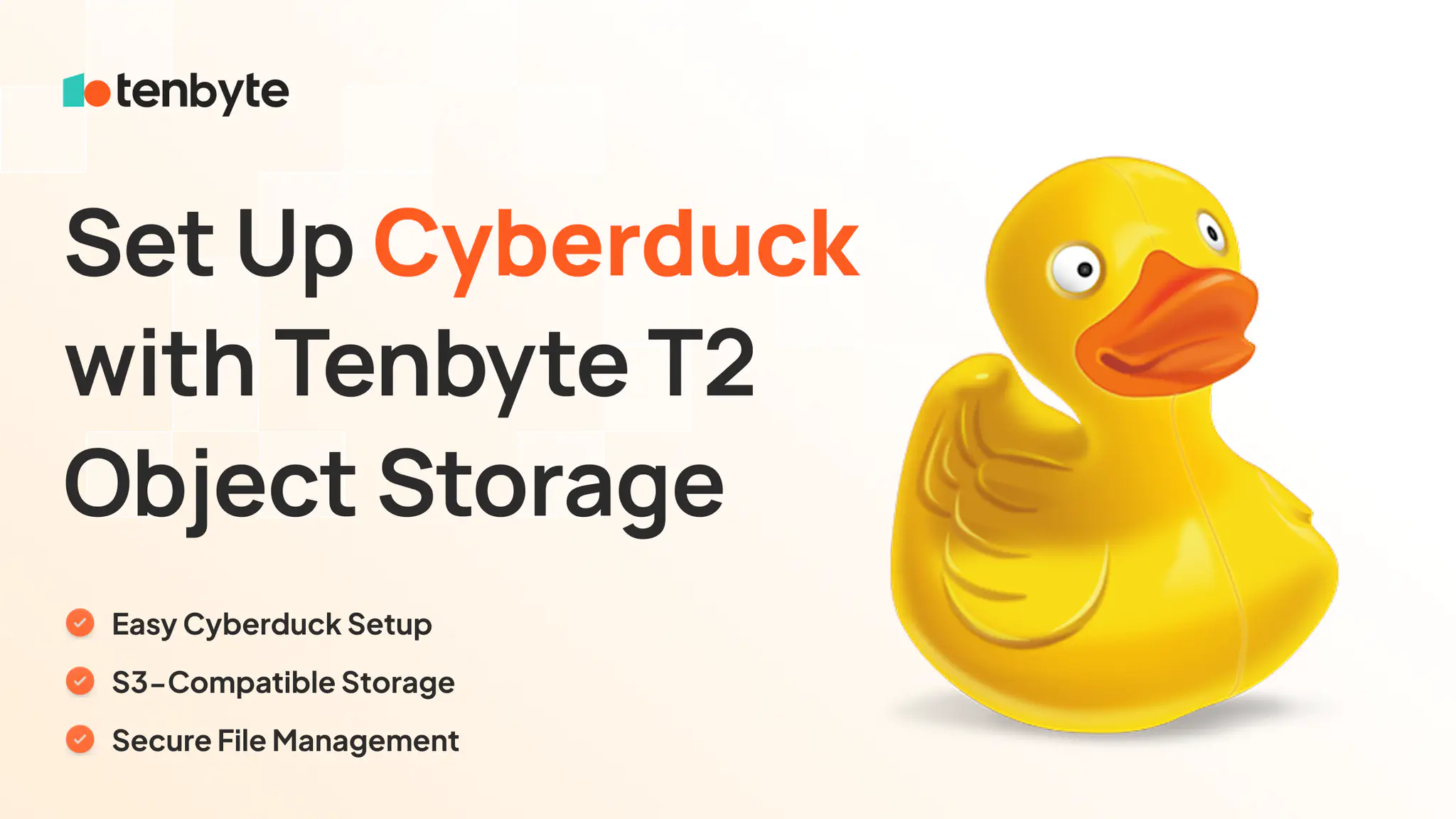 几分钟内将 Cyberduck 连接到 Tenbyte T2 对象存储